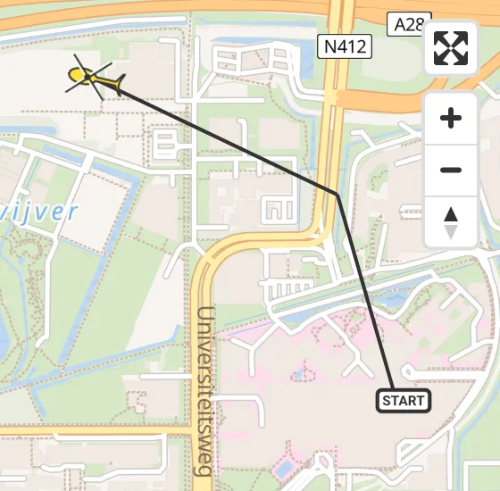 Vlucht Traumahelikopter PH-UMC van Universitair Medisch Centrum Utrecht naar Universitair Medisch Centrum Utrecht op donderdag 8 mei 2025 14:26