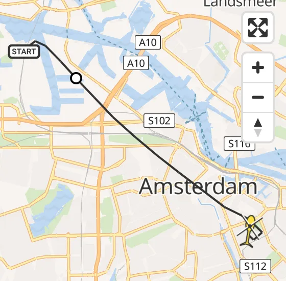 Vlucht Traumahelikopter PH-DOC van Amsterdam Heliport naar Amsterdam op donderdag 8 mei 2025 20:43