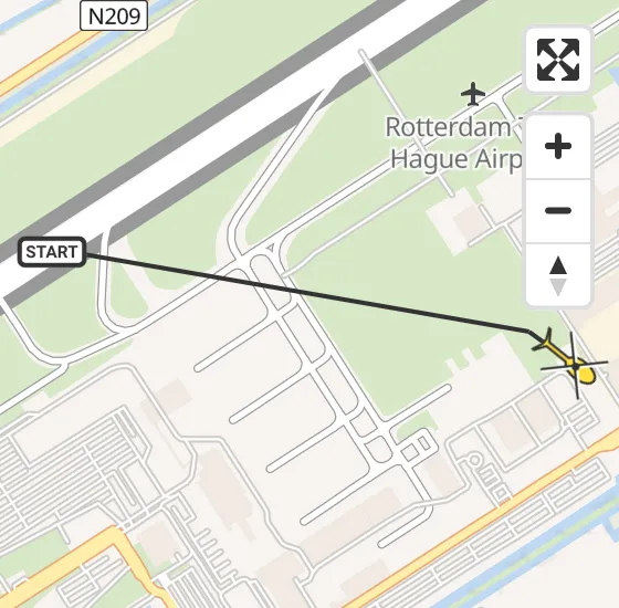 Vlucht Traumahelikopter PH-UMC van Rotterdam The Hague Airport naar Rotterdam The Hague Airport op donderdag 8 mei 2025 21:50