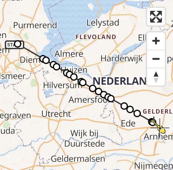 Vlucht Traumahelikopter PH-DOC van Amsterdam Heliport naar Arnhem op vrijdag 9 mei 2025 0:57