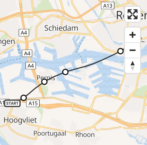 Vlucht Traumahelikopter PH-UMC van Hoogvliet naar Erasmus MC op vrijdag 9 mei 2025 5:06