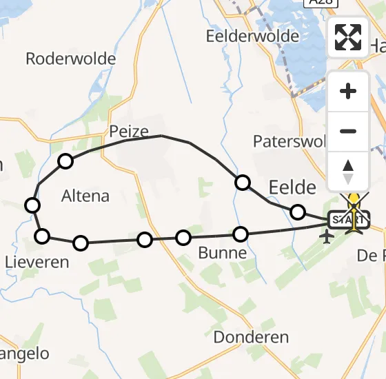 Vlucht Traumahelikopter PH-HVB van Groningen Airport Eelde naar Groningen Airport Eelde op vrijdag 9 mei 2025 12:57