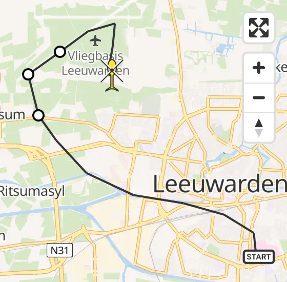 Vlucht Ambulancehelikopter PH-HOW van Leeuwarden naar Vliegbasis Leeuwarden op vrijdag 9 mei 2025 19:41