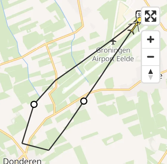 Vlucht Traumahelikopter PH-HVB van Groningen Airport Eelde naar Groningen Airport Eelde op vrijdag 9 mei 2025 20:02