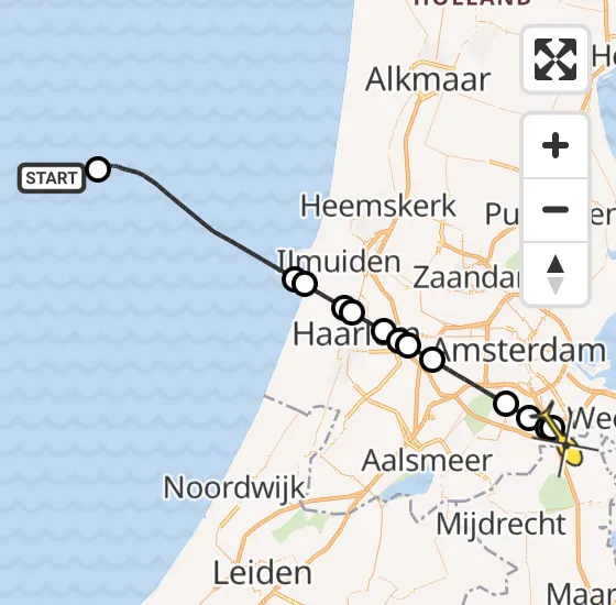 Vlucht Kustwachthelikopter PH-SAR van  naar Academisch Medisch Centrum (AMC) op zaterdag 10 mei 2025 2:22