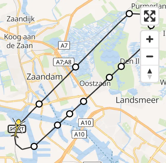 Vlucht Traumahelikopter PH-DOC van Amsterdam Heliport naar Amsterdam Heliport op zaterdag 10 mei 2025 6:07