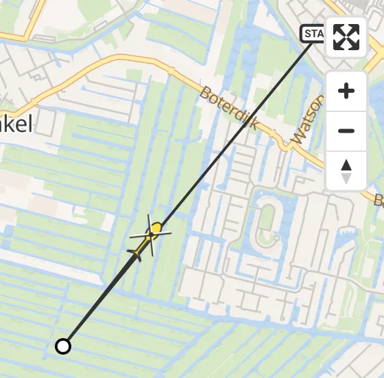 Vlucht Traumahelikopter PH-UMC van Uithoorn naar De Kwakel op zaterdag 10 mei 2025 17:37