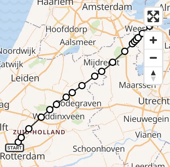 Vlucht Traumahelikopter PH-DOC van Rotterdam The Hague Airport naar Almere op zaterdag 10 mei 2025 17:53