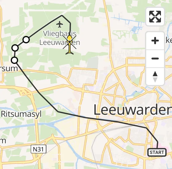 Vlucht Ambulancehelikopter PH-HOW van Leeuwarden naar Vliegbasis Leeuwarden op zaterdag 10 mei 2025 21:23