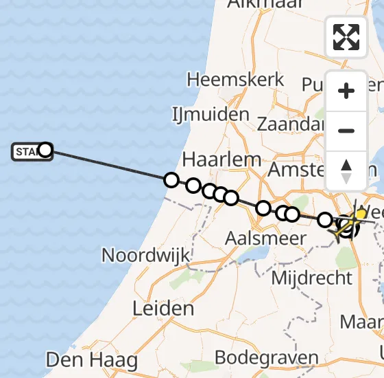 Vlucht Kustwachthelikopter PH-SAR van  naar Academisch Medisch Centrum (AMC) op zondag 11 mei 2025 1:34