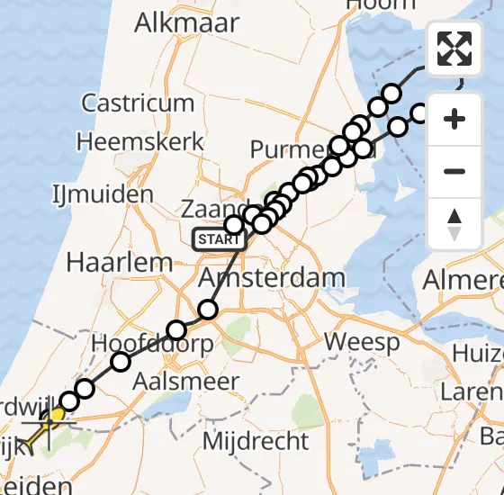 Vlucht Traumahelikopter PH-DOC van Amsterdam Heliport naar Sassenheim op zondag 11 mei 2025 10:46