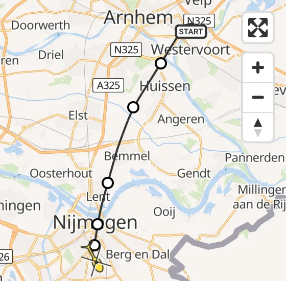 Vlucht Traumahelikopter PH-DOC van Arnhem naar Radboud Universitair Medisch Centrum op zondag 11 mei 2025 17:03