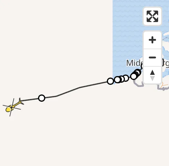 Vlucht Kustwachthelikopter PH-NCG van Vliegveld Midden-Zeeland naar  op maandag 12 mei 2025 10:35