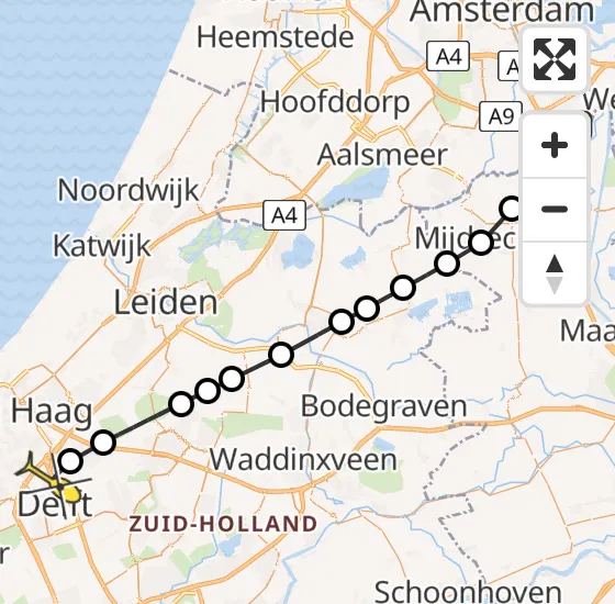 Vlucht Traumahelikopter PH-TTR van Academisch Medisch Centrum (AMC) naar Rijswijk op maandag 12 mei 2025 15:15