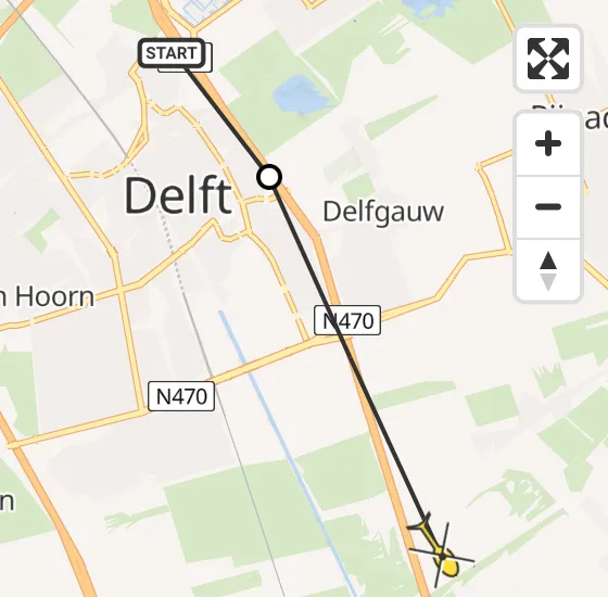 Vlucht Traumahelikopter PH-TTR van Rijswijk naar Delfgauw op maandag 12 mei 2025 15:54