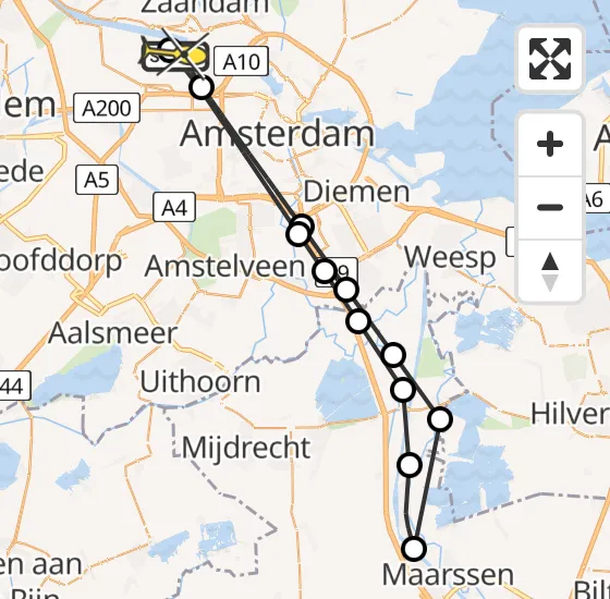 Vlucht Traumahelikopter PH-DOC van Amsterdam Heliport naar Amsterdam Heliport op maandag 12 mei 2025 16:16