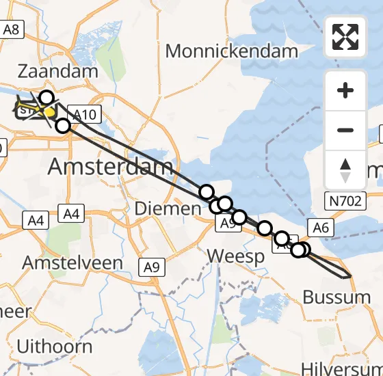 Vlucht Traumahelikopter PH-DOC van Amsterdam Heliport naar Amsterdam Heliport op maandag 12 mei 2025 17:38