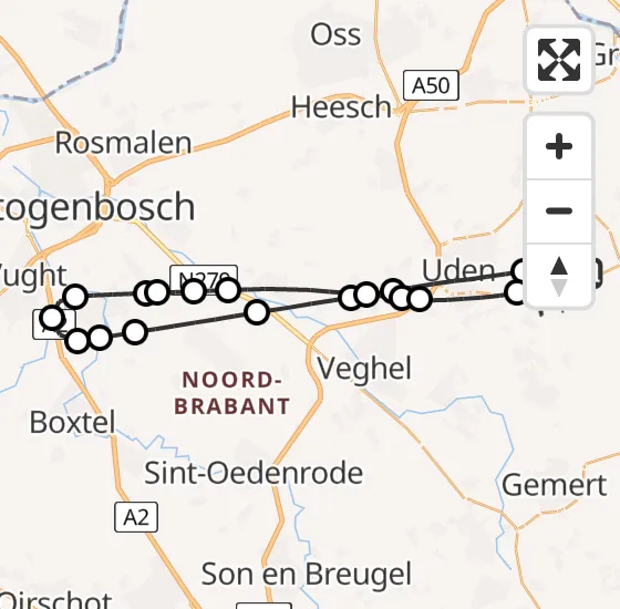 Vlucht Traumahelikopter PH-LLN van Vliegbasis Volkel naar Vliegbasis Volkel op dinsdag 13 mei 2025 9:55