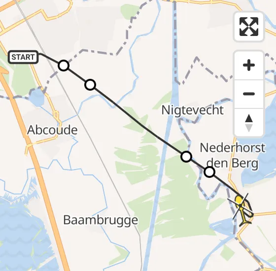 Vlucht Traumahelikopter PH-DOC van Academisch Medisch Centrum (AMC) naar Nederhorst den Berg op dinsdag 13 mei 2025 14:54