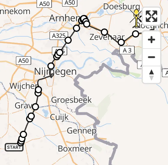 Vlucht Politiehelikopter PH-PXC van Vliegbasis Volkel naar Laag-Keppel op dinsdag 13 mei 2025 15:41