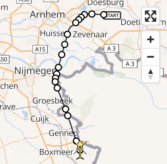 Vlucht Politiehelikopter PH-PXC van Laag-Keppel naar Afferden op dinsdag 13 mei 2025 16:15