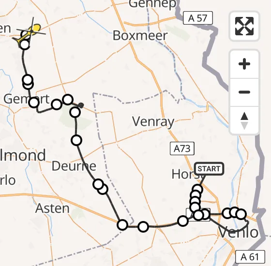 Vlucht Politiehelikopter PH-PXC van Melderslo naar Vliegbasis Volkel op dinsdag 13 mei 2025 16:35