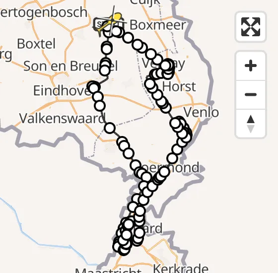 Vlucht Politiehelikopter PH-PXC van Vliegbasis Volkel naar Vliegbasis Volkel op dinsdag 13 mei 2025 20:47