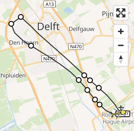 Vlucht Traumahelikopter PH-UMC van Rotterdam The Hague Airport naar Rotterdam The Hague Airport op dinsdag 13 mei 2025 21:03