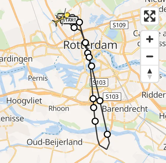 Vlucht Traumahelikopter PH-UMC van Rotterdam The Hague Airport naar Rotterdam The Hague Airport op dinsdag 13 mei 2025 23:27