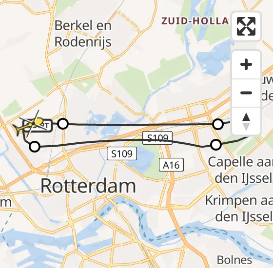 Vlucht Traumahelikopter PH-UMC van Rotterdam The Hague Airport naar Rotterdam The Hague Airport op woensdag 14 mei 2025 7:23
