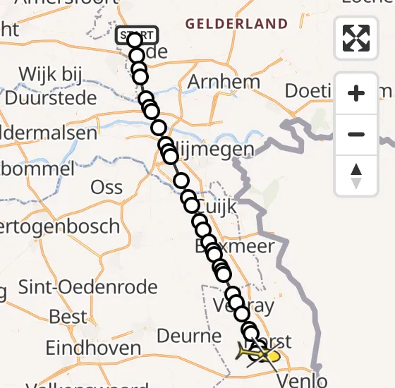 Vlucht Traumahelikopter PH-LLN van Lunteren naar Hegelsom op woensdag 14 mei 2025 8:23