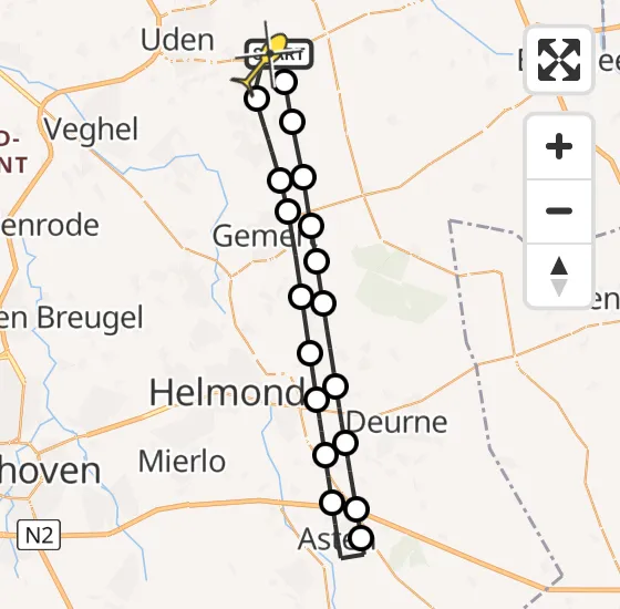 Vlucht Traumahelikopter PH-LLN van Vliegbasis Volkel naar Vliegbasis Volkel op woensdag 14 mei 2025 11:57