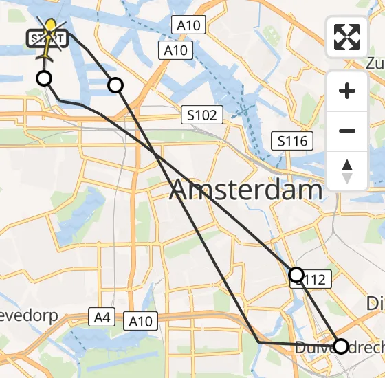 Vlucht Traumahelikopter PH-DOC van Amsterdam Heliport naar Amsterdam Heliport op woensdag 14 mei 2025 12:09