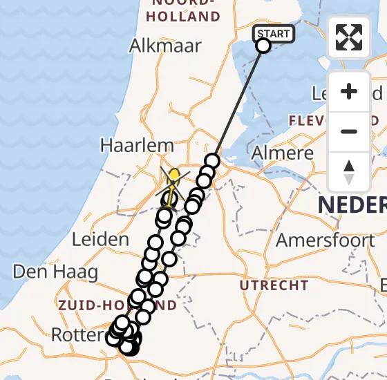 Vlucht Politiehelikopter PH-PXA van Hem naar Aalsmeer op woensdag 14 mei 2025 13:52