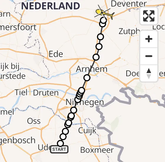 Vlucht Traumahelikopter PH-LLN van Vliegbasis Volkel naar Apeldoorn op woensdag 14 mei 2025 17:28