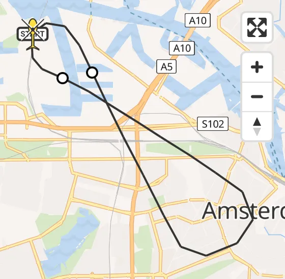 Vlucht Traumahelikopter PH-DOC van Amsterdam Heliport naar Amsterdam Heliport op woensdag 14 mei 2025 17:29