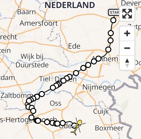 Vlucht Traumahelikopter PH-LLN van Apeldoorn naar Vliegbasis Volkel op woensdag 14 mei 2025 18:30