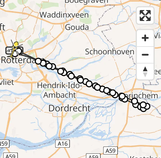 Vlucht Traumahelikopter PH-UMC van Rotterdam The Hague Airport naar Rotterdam The Hague Airport op woensdag 14 mei 2025 18:40