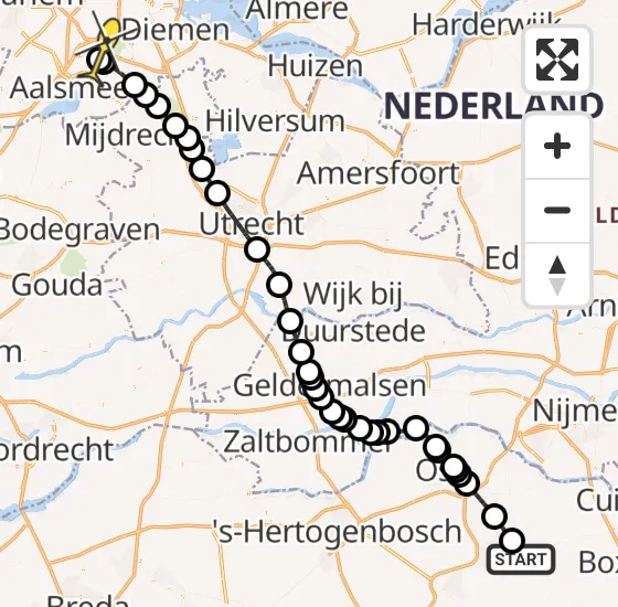 Vlucht Politiehelikopter PH-PXC van Vliegbasis Volkel naar Schiphol op woensdag 14 mei 2025 18:47