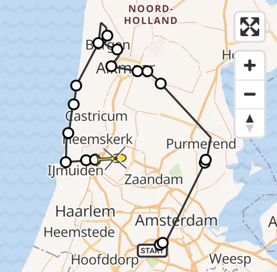 Vlucht Politiehelikopter PH-PXA van Amstelveen naar Assendelft op woensdag 14 mei 2025 19:58