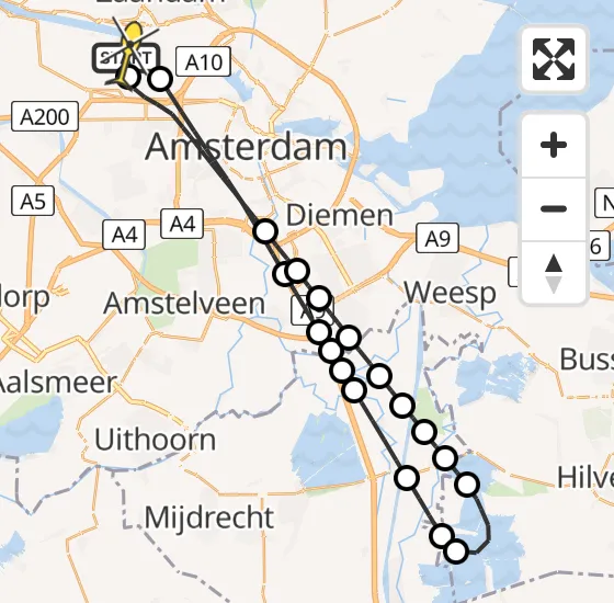 Vlucht Traumahelikopter PH-DOC van Amsterdam Heliport naar Amsterdam Heliport op woensdag 14 mei 2025 21:44