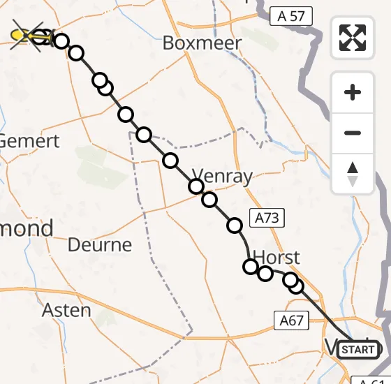 Vlucht Traumahelikopter PH-LLN van Venlo naar Vliegbasis Volkel op donderdag 15 mei 2025 1:45
