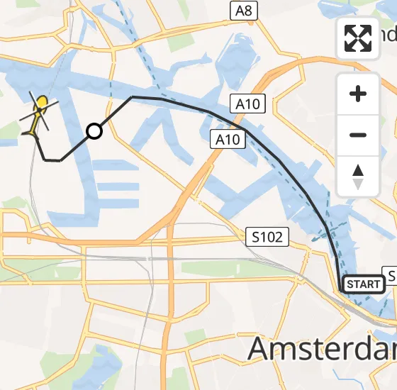 Vlucht Traumahelikopter PH-DOC van Amsterdam naar Amsterdam Heliport op donderdag 15 mei 2025 11:03