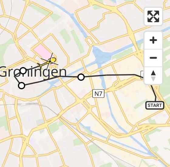 Vlucht Traumahelikopter PH-HVB van Groningen naar Universitair Medisch Centrum Groningen op donderdag 15 mei 2025 12:09