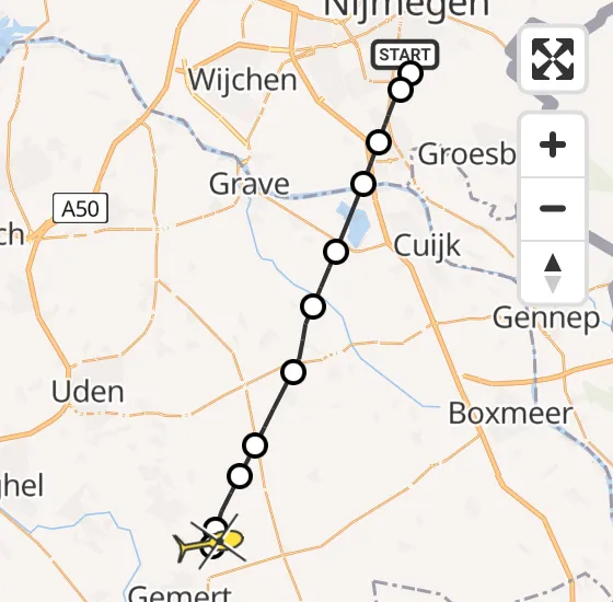 Vlucht Traumahelikopter PH-LLN van Radboud Universitair Medisch Centrum naar Handel op donderdag 15 mei 2025 15:04