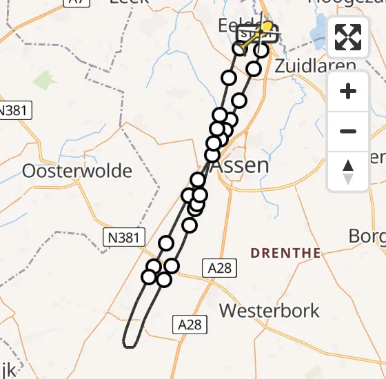 Vlucht Traumahelikopter PH-HVB van Groningen Airport Eelde naar Groningen Airport Eelde op donderdag 15 mei 2025 15:46