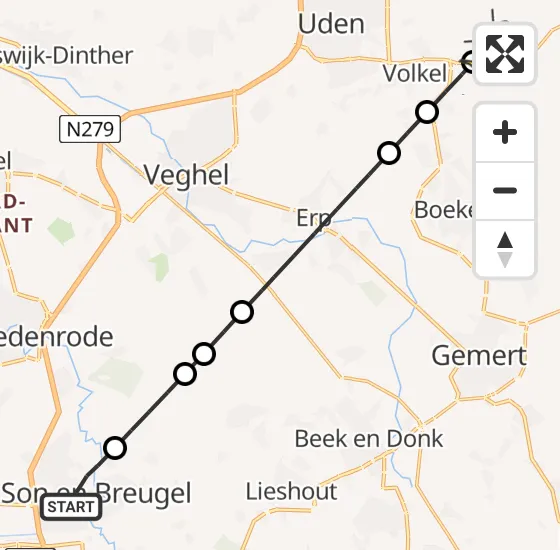Vlucht Traumahelikopter PH-LLN van Son en Breugel naar Vliegbasis Volkel op donderdag 15 mei 2025 20:02