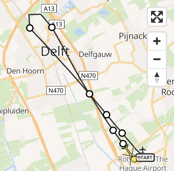 Vlucht Traumahelikopter PH-UMC van Rotterdam The Hague Airport naar Rotterdam The Hague Airport op donderdag 15 mei 2025 20:08