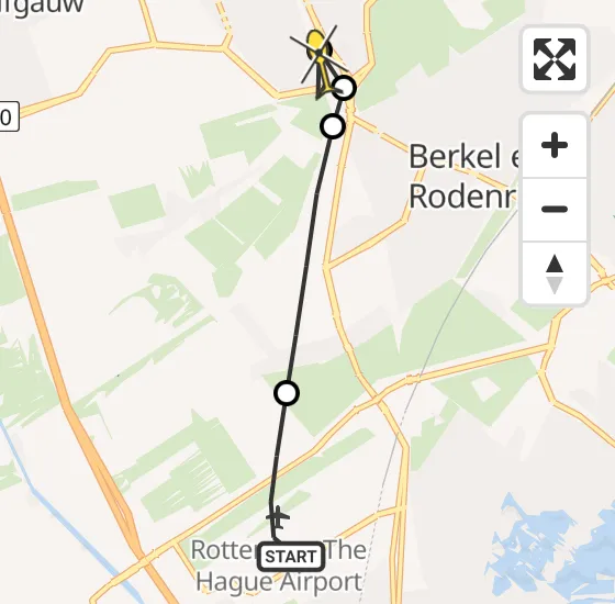 Vlucht Traumahelikopter PH-UMC van Rotterdam The Hague Airport naar Pijnacker op vrijdag 16 mei 2025 17:32