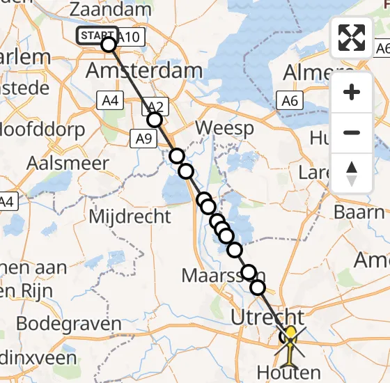 Vlucht Traumahelikopter PH-DOC van Amsterdam Heliport naar Bunnik op zaterdag 17 mei 2025 1:33